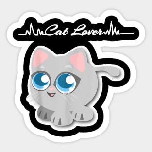 Cat Heartbeat Pulse Animal Pet Kitty Cat Lovers Sticker